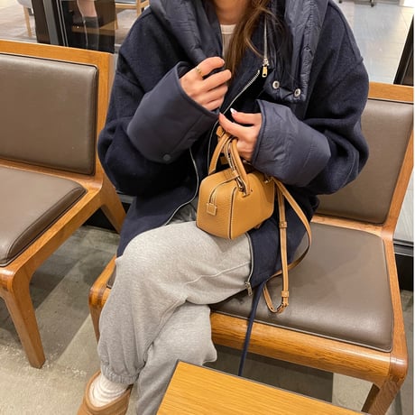 2way wool short coat (Navy)