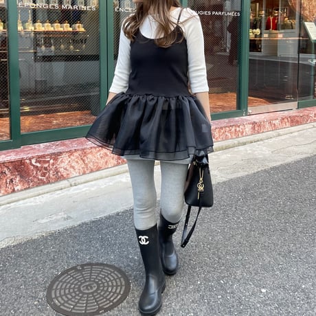 Tulle camisole(Black)