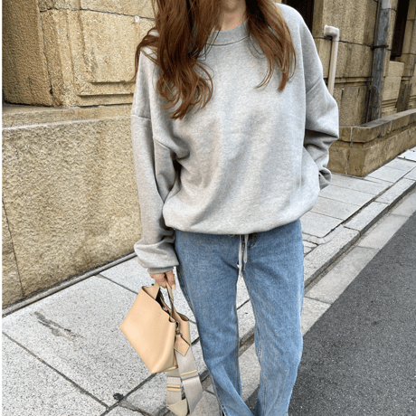 Cotton volume pullover (Gray)