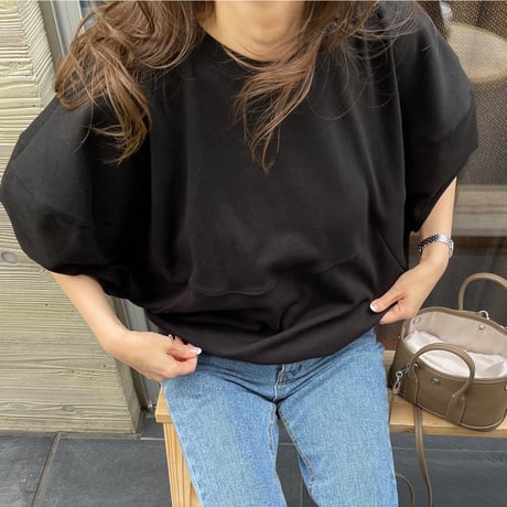 Wide balloon sweat tops(Black)