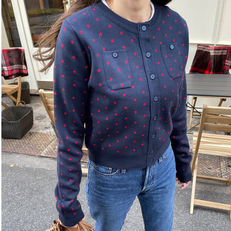 Dot pocket cardigan