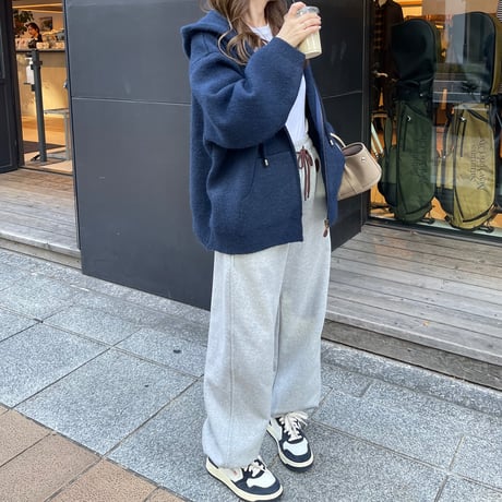 Foodie knit parker (Navy)