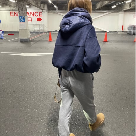 2way wool short coat (Navy)