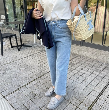 High waist taperd denim (Light blue)