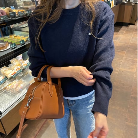 Gold plate basic knit(Navy)