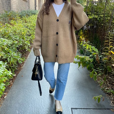 Trad volume cardigan (Brown)