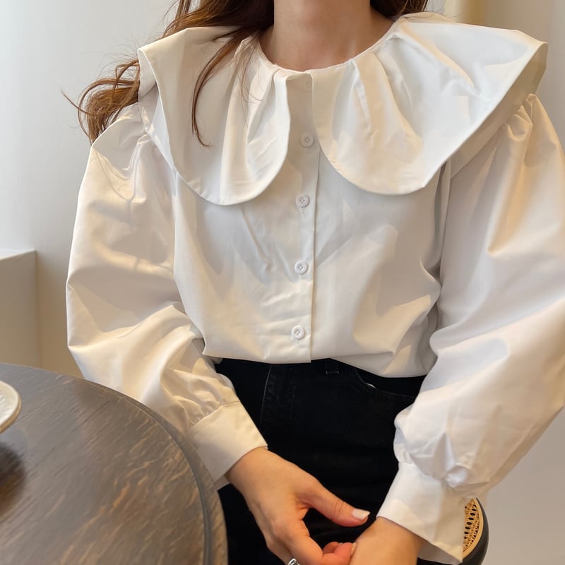 mame - ［花様］fetico SAILOR COLLAR BLOUSE アイボリー Sailor collar blouse | K