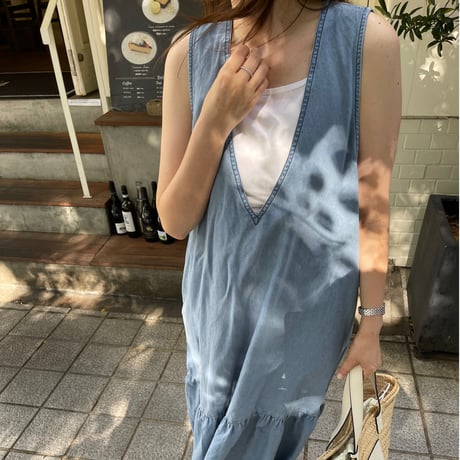 Flare long onepiece(Light blue)