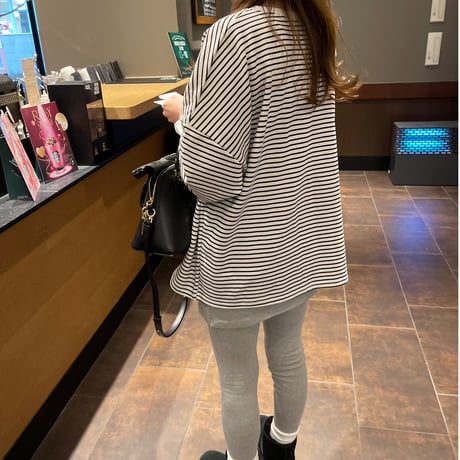 Border long t-shirts(Ivory)