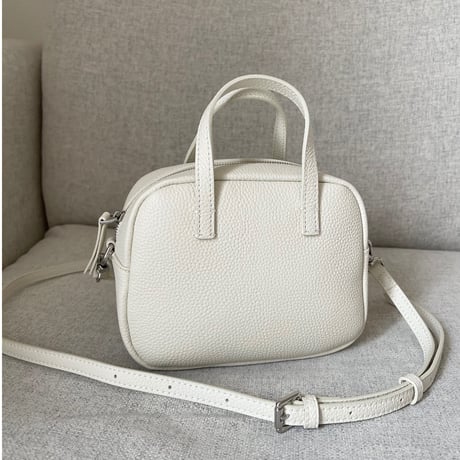 Leather mini square bag(Ivory)