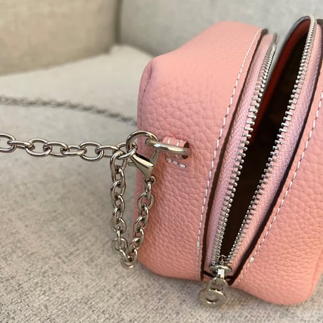 Leather mini pochette(Camel)