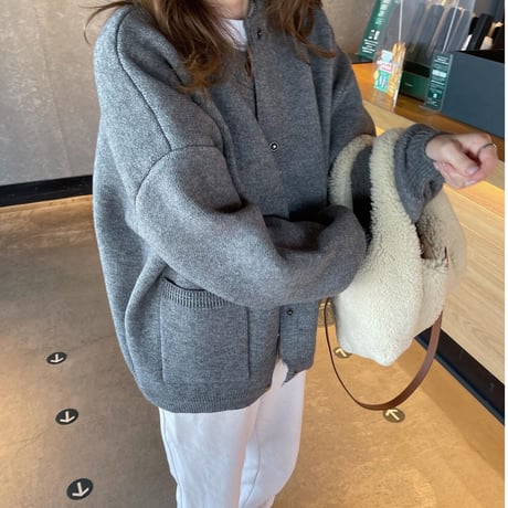 Double pocket cardigan (Gray)