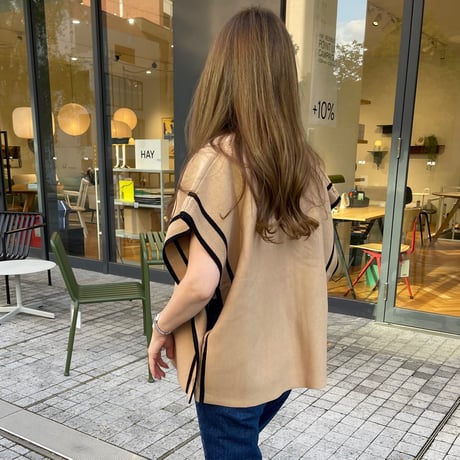Piping knit cardigan(Camel)