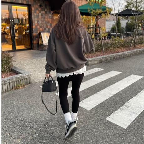 Layered lace sweat(Charcoal gray)
