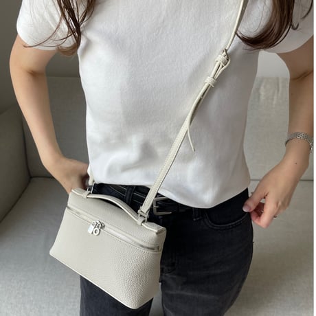 Leather mini sholder bag(Ivory)