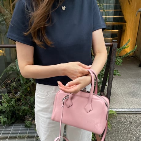 Leather hand bag(Pink)