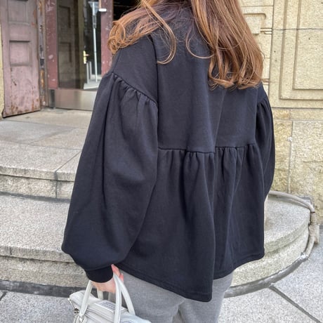 Balloon sleeve pullover (Black)