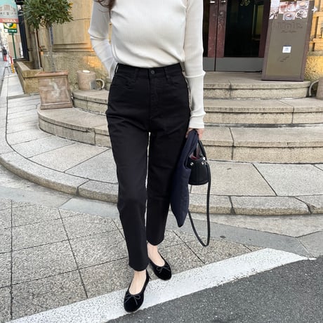 Cotton stretch taperd pants