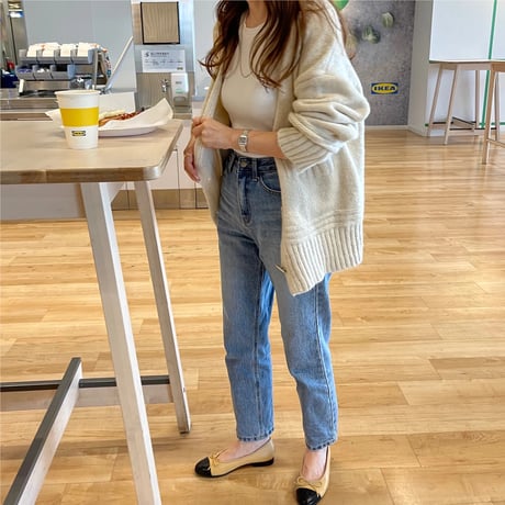 Over size pocket cardigan (Ivory)