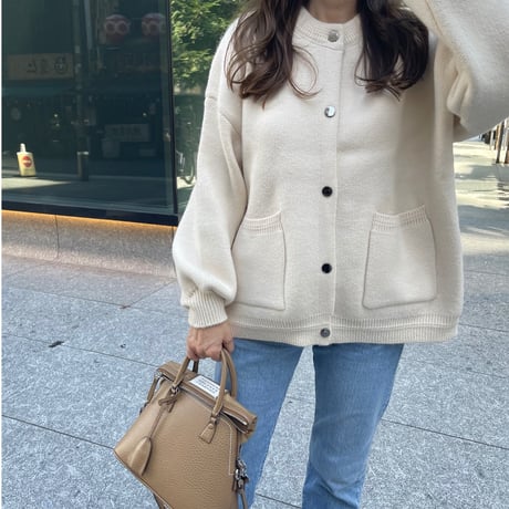 Double pocket cardigan (Ivory)