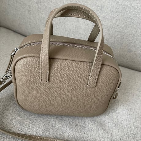 Leather mini square bag(Greige)