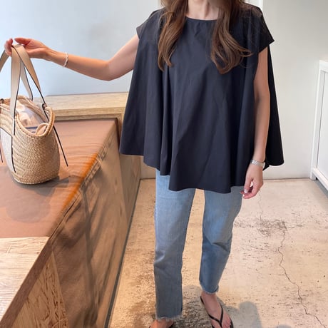 Flare wide tops(Navy)
