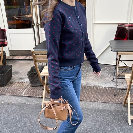 Dot pocket cardigan