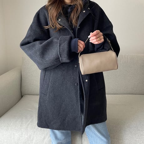 【Hand made】Wool100% Over coat(Black)