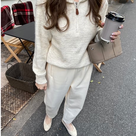 Taperd sweat pants(Ivory)