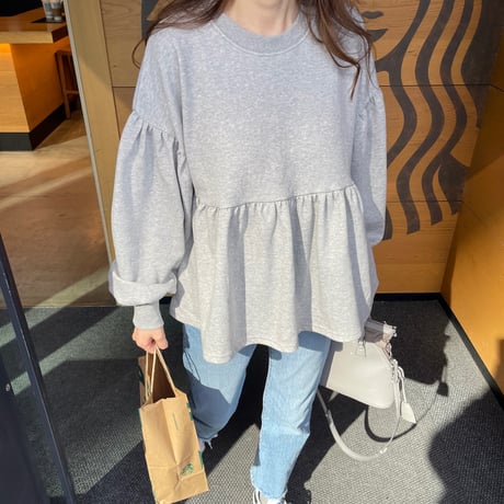 Balloon sleeve pullover (Gray)