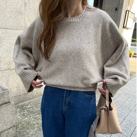 Wide sleeve knit(Oatmeal)