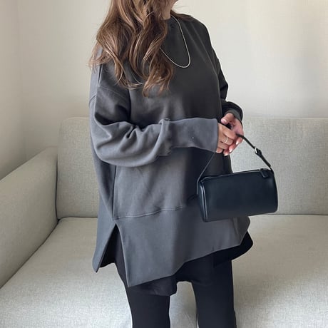 Slit design sweat(Charcoal gray)