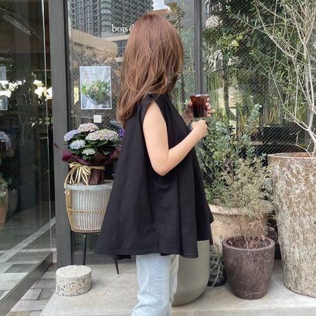 Wide flare cutsew(Black)