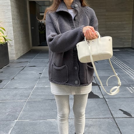 Leather mini tote bag(Ivory)