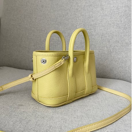 Leather mini tote bag(Yellow)付属ポーチなし