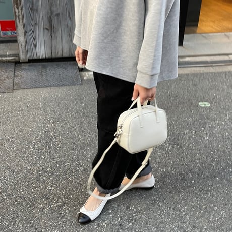 Leather mini square bag(Ivory)