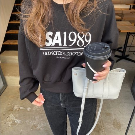 Leather mini tote bag(Blue gray)付属ポーチなし
