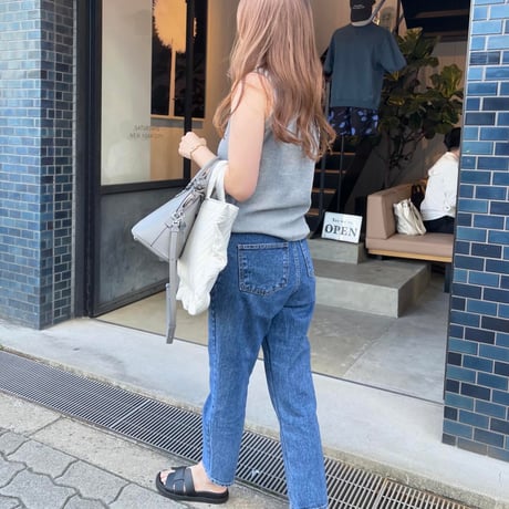再販【当店オリジナル 】Waffle rib tanktop (Light gray)