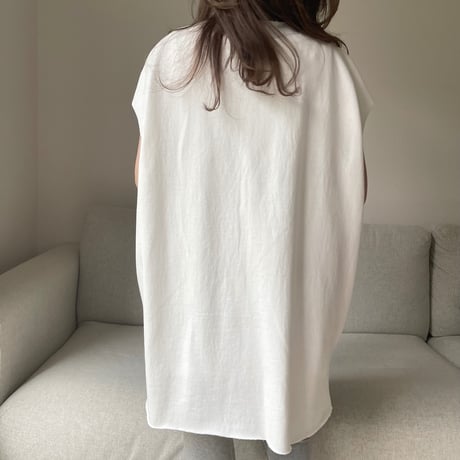 Cutoff sweat mini onepiece(White)