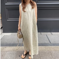 Stripe tuck onepiece(Beige)