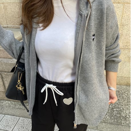 Heart sweat pants (Black)