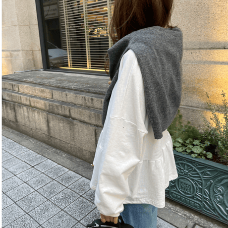 Teard flare sweat(White)