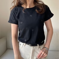 Heart basic t-shirts(Black)