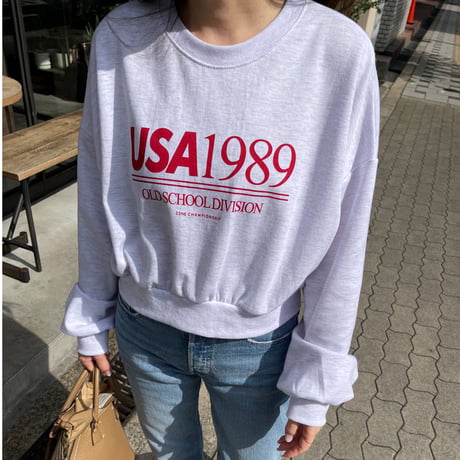 USA logo sweat(Light gray)