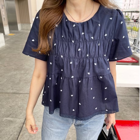 Shirring heart tops