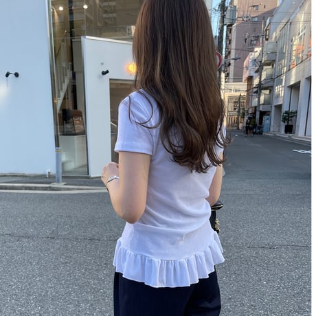 Frill rib tops(White)