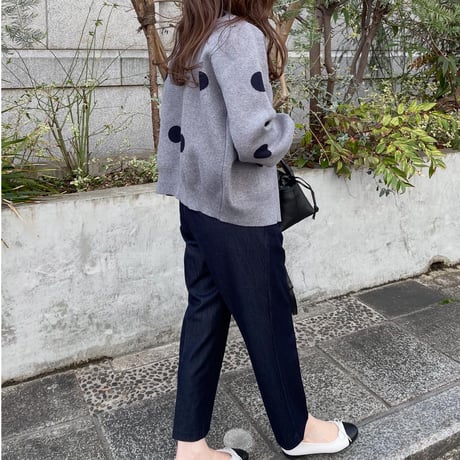 Dot cardigan(Gray)