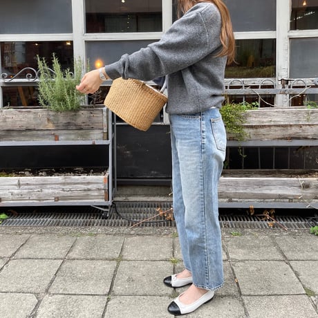 Gold plate basic knit(Charcoal gray)