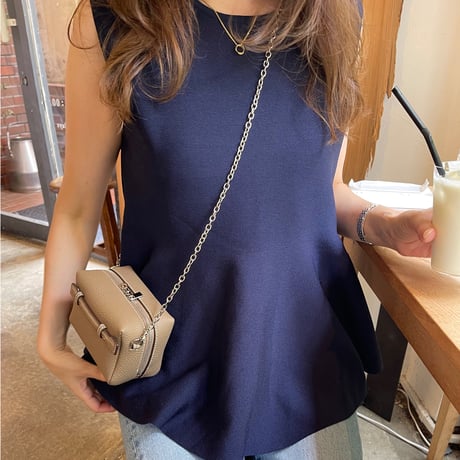 Flare knit pullover(Navy)