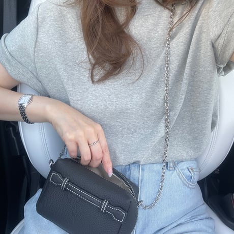 【6月再販】Leather mini pochette(Black)